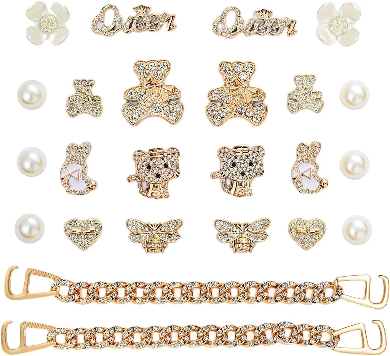 Bling Shoe Charms for Women and Girls, Cute Jewelry Flower Charms for Clogs and Sandals, Crystal Rhinestone Pins Decorations Accessories, Birthday Party Favors Gift Set