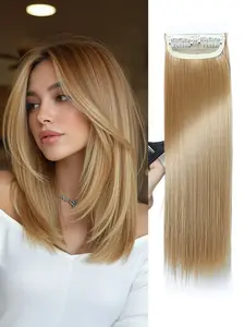 Invisible Wig Padding for Sparse Hair, Instant Volume Natural Look, 12 Inch Clip-In Synthetic Hair Extensions, Straight Style, All Seasons, Synthetic Soft Hairpieces