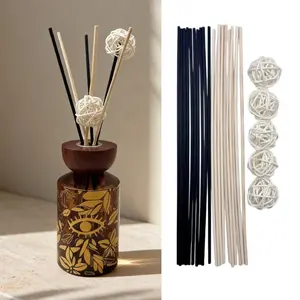 Natural Rattan Diffuser Stick with Rattan Ball, Fiber Diffuser Rod for Aromatherapy, Home Fragrance, DIY Crafts, Mixed Use