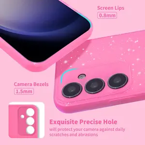 for Galaxy A15 5G Phone Case Glitter, for Samsung Galaxy A15 5G Case Girly Women Girls Sparkly Bling Neon Bright Color Slim Soft Phone Case Cover for Samsung A15 5G 6.5 inch, PinkSamsung Galaxy A15 5GPink