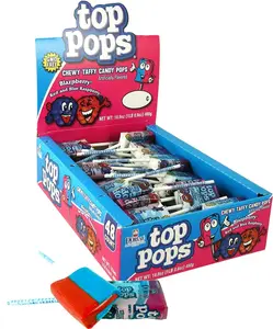 Top Pops Blazpberry Lollipops 48 Count – Blue Raspberry Flavored Individually Wrapped Candy Pops