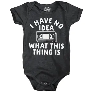 I Have No Idea What This Thing Is Baby Bodysuit Funny Sarcastic VHS Graphic Novelty Jumper for Infants Funny Baby Onesies Funny Sarcastic Onesie Novelty Onesie Black - No