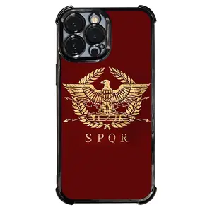 Phone Case - 1pc Golden Phone Case with Roman Empire Emblem, Featuring SPQR Electroplating, Protective Cover with Enhanced Cushioning And Collision Prevention, Compatible with Various for Iphone 17, 16, 15, 14, 13 Pro Max