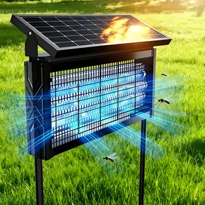 Multifunction 4500V High Voltage Solar Bug Zapper, 3000mAh Rechargeable Mosquito & Fly Trapper, 2 Modes, IPX67 Waterproof, for Home, Outdoor Use