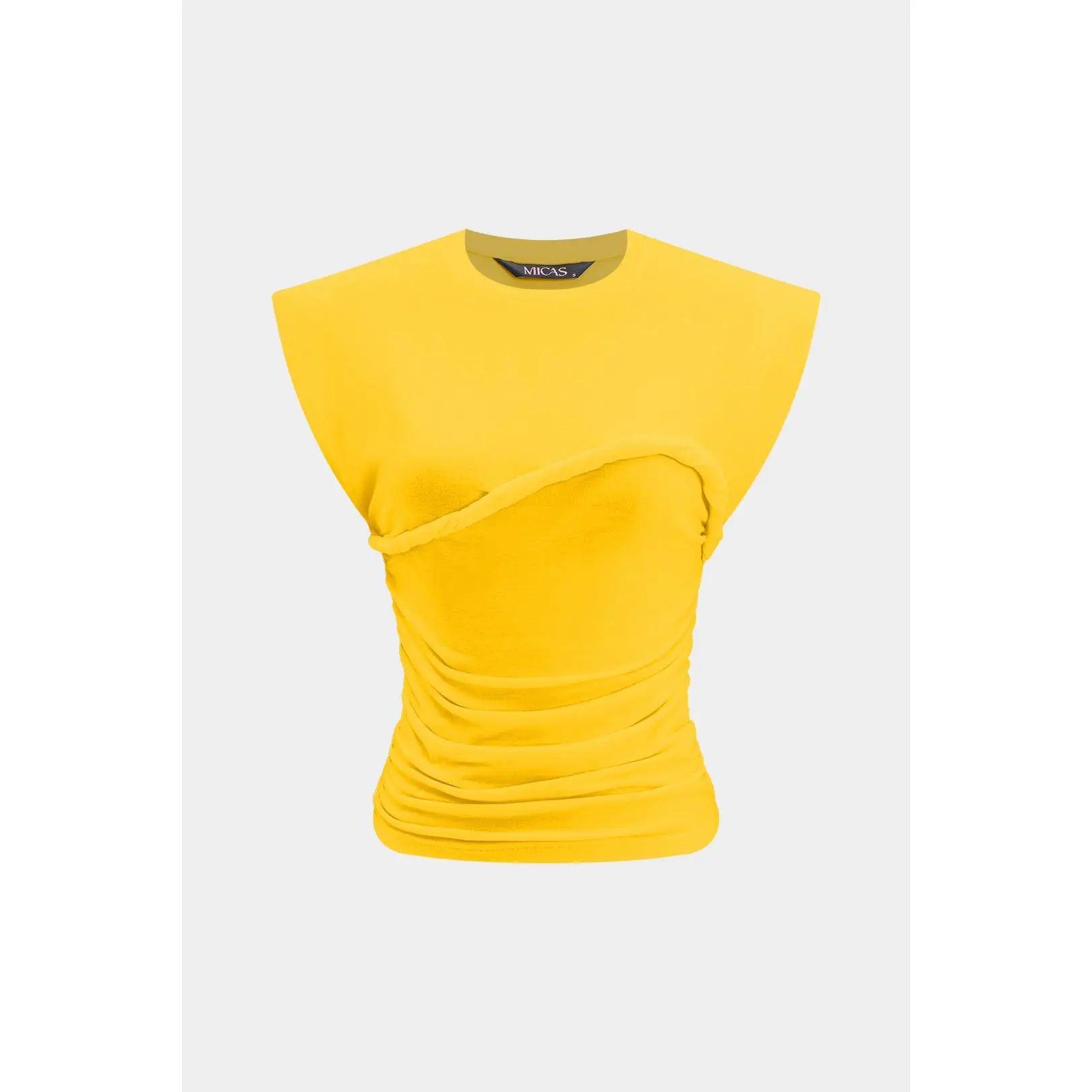 Solid Twist Round Neck T-Shirt