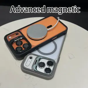 Magnetic Phone case for iPhone 17Pro Max Air 16 15Plus 14 13 12 11 cases with MagSafe Camera Ring Holder, Military-Grade Protection, Anti-Fall, Non-Yellowing, Wireless Casing Protector Cover, with Built-in Camera Lens Protector.NN116