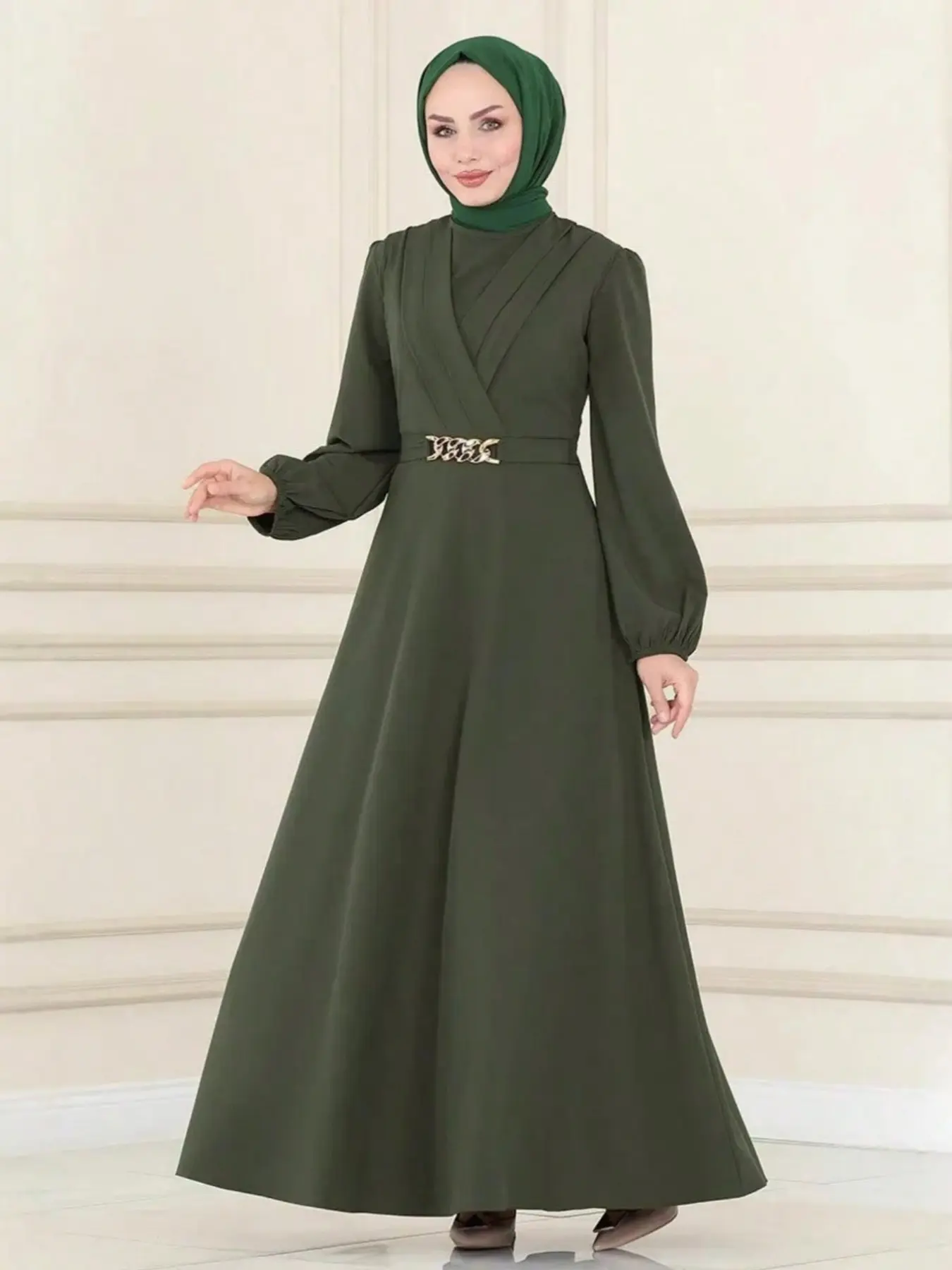 Fashion Elegant Formal Women's Long Sleeve Round Neck Muslim Outfits Dress,  muslim women gowns, Loose-Fitting Plain Design, All Seasons Wear, Stylish  Ladies' Clothing, Muslim Dresses - TikTok Shop