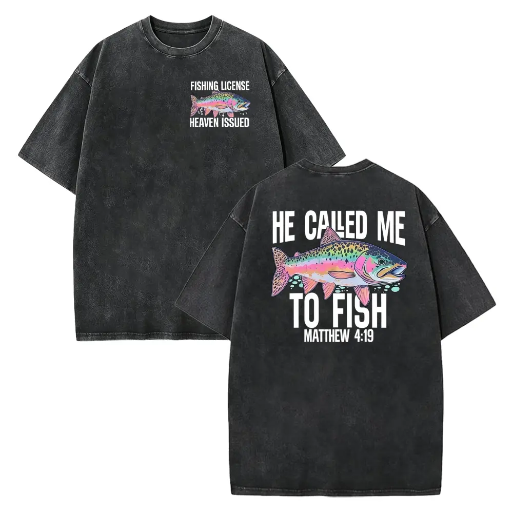 Called to Fish Christian T-Shirt, Faith-Based Fishing Shirt, Christian Summer Shirt, Fishing Lover Gift, Scripture Tee