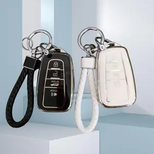 Car Key Case, Car Key Accessory, 2 Counts Car Key Protector with Lanyard, Key Protective Cover, Keychain for Toyota RAV4 Camry Corolla Avalon C-HR Prius GT86 Highlander