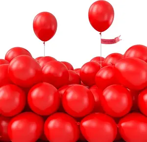 PartyWoo Red Balloons 100pcs 5 Inch Small Mini Matte Red Latex Balloons for Birthday Graduation Bachelorette Citizenship Anniversary Strawberry Cherry Casino Movie Theme Party Decorations Red-Y57