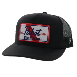Hooey® Men's Pabst Blue Ribbon 5-panel Black Trucker Cap 2273T-BK