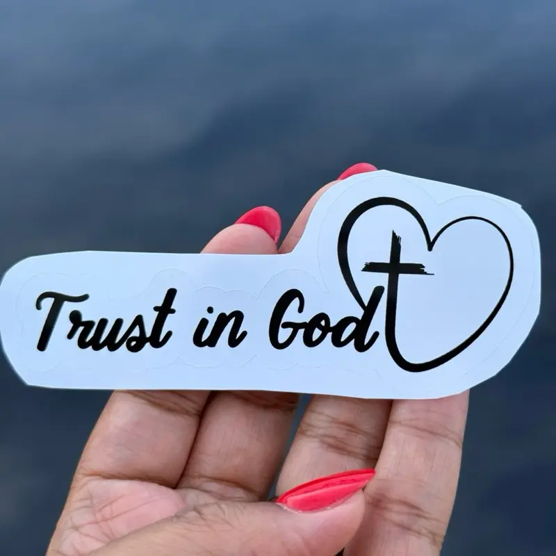 Trust in God Sticker | Faith Vinyl Decal | Christian Aesthetic Sticker for Laptop, Journal & More
