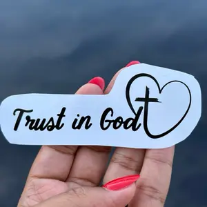 Trust in God Sticker | Faith Vinyl Decal | Christian Aesthetic Sticker for Laptop, Journal & More