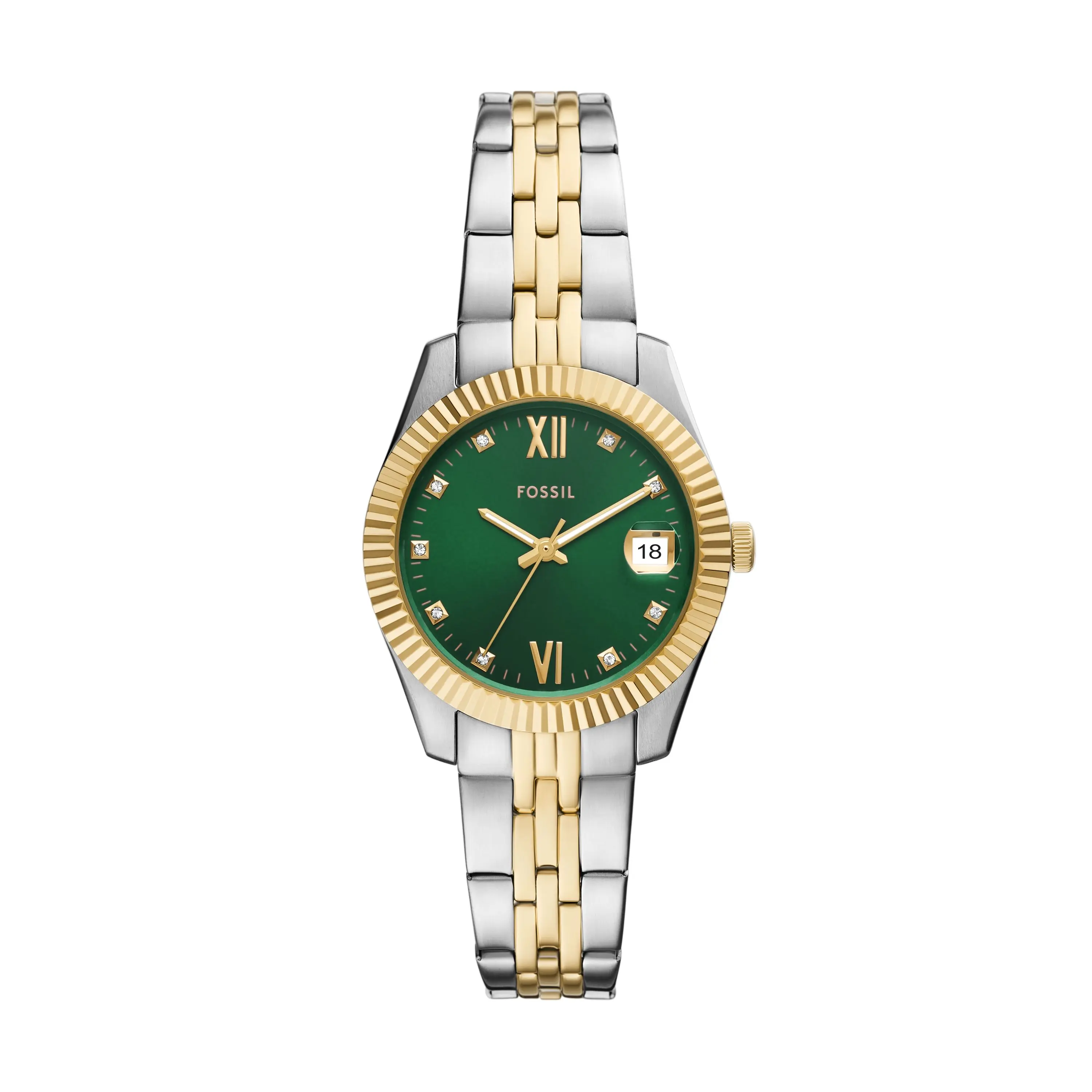 Fossil Women's Scarlette 33mm Three-Hand Date, Stainless Steel Watch Fossil Women's Scarlette 33mm Three-Hand Date, Stainless Steel Watch