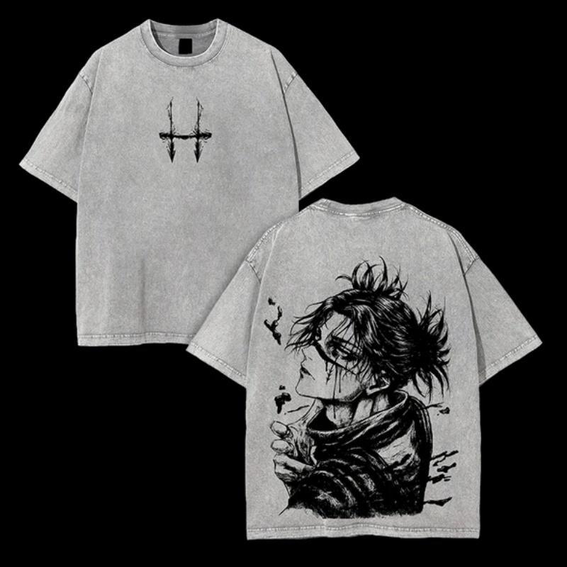 Choso x Jujutsu Kaisen Anime Washed T-Shirt with Unique Character Design and Soft Wash Finish Hot selling items, Soft, Breathable, Lightweight - Crew Neck, Regular Fit - Machine Washable, Comfortable Cotton Crew Neck Short Sleeve Graphic Print T-Shirt