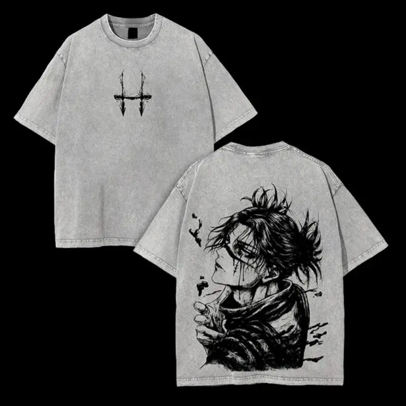 Choso x Jujutsu Kaisen Anime Washed T-Shirt with Unique Character Design and Soft Wash Finish Hot selling items, Soft, Breathable, Lightweight - Crew Neck, Regular Fit - Machine Washable, Comfortable Cotton Crew Neck Short Sleeve Graphic Print T-Shirt