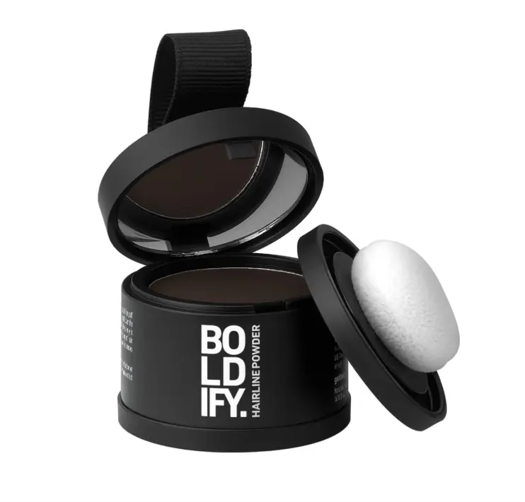 Boldify Hairline Powder, Root Touch Up Hair Color Dark Brown 4g | Instantly Fills Thinning Hair & Sparse Hairlines - Root Cover Up for Gray Hair - Water-Resistant, Sweat-Proof 24-Hour Wear