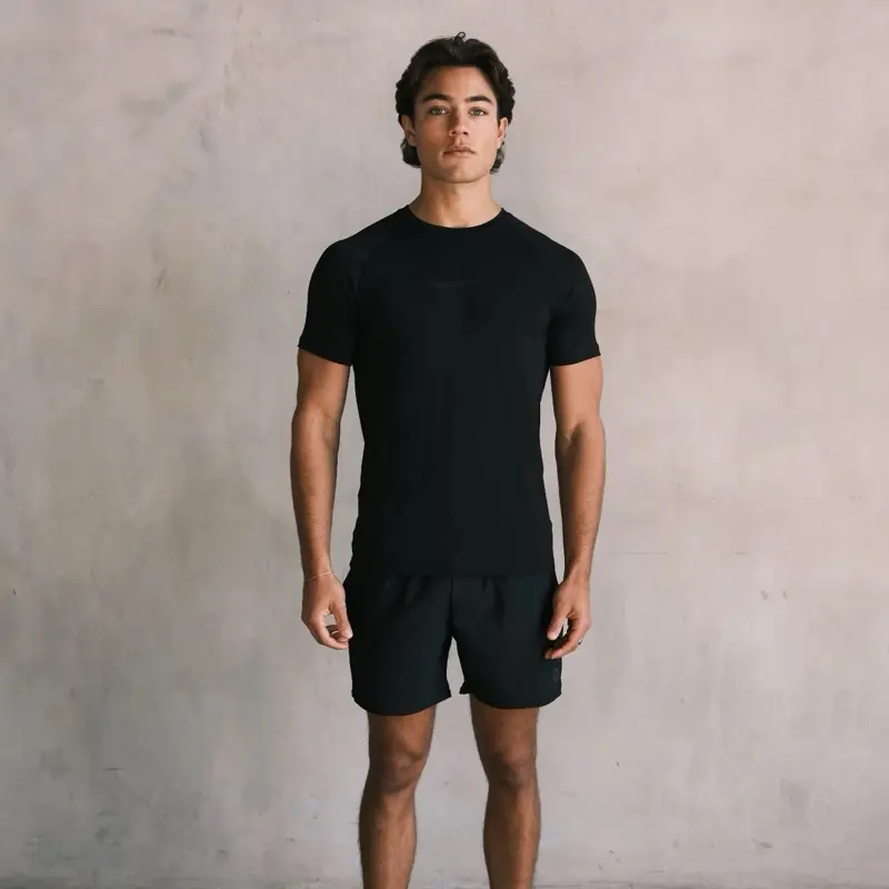 Haus Fitted Lycra Performance Tee - Ultra Soft Lycra Fabric & Polyester Spandex Blend for Ventilation - Comfortable Active Wear