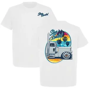 Stay Loaded Cool Breeze T-Shirt Semi Truck Tee Peterbilt Retro Big Rig Trucker Heavy Truck Apparel Car Enthusiast Diesel Casual Round Neck