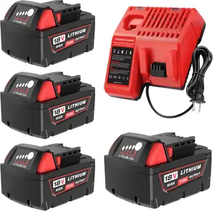 The Ultimate 4-Pack /2-Pack Bundle: 18V 8.0Ah Batteries & Charger for Milwaukee M18 | Always Have a Fresh Charge