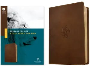 NLT Courage for Life Study Bible for Men, Filament Enabled (Leatherlike, Rustic Brown Lion) -- New Living Translation - Bible