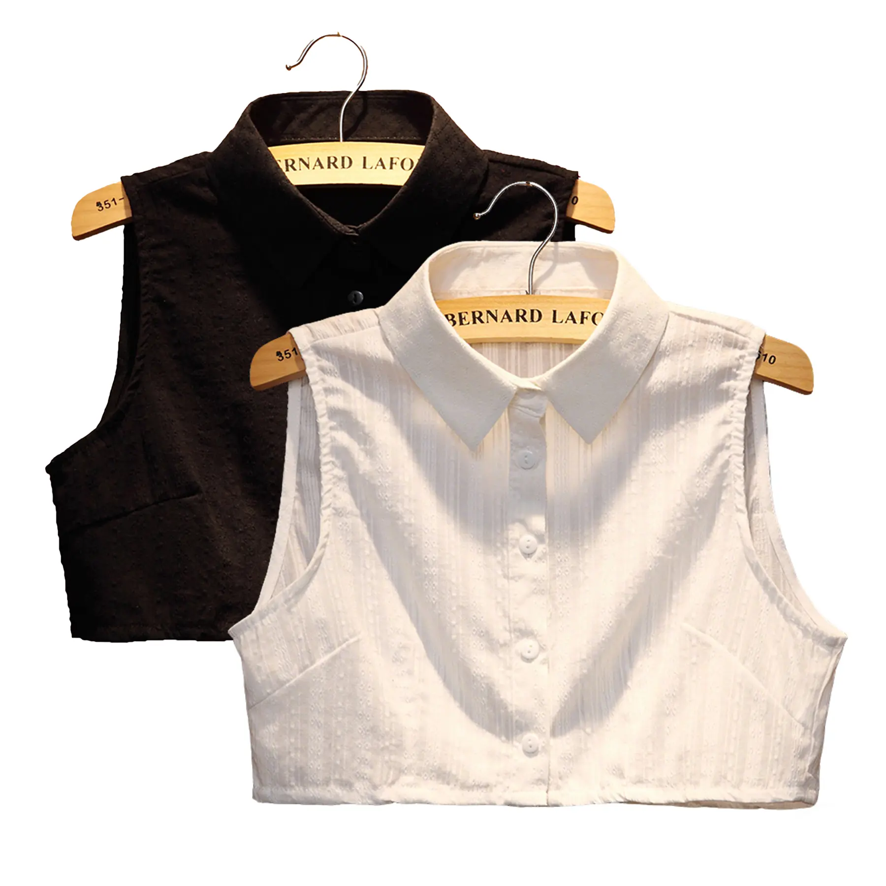 white+black pointed collar