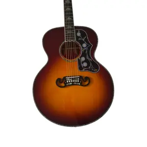 Luxurious SJ200 Acoustic Guitar Solid Spruce Top Rosewood Fingerboard 20 Frets