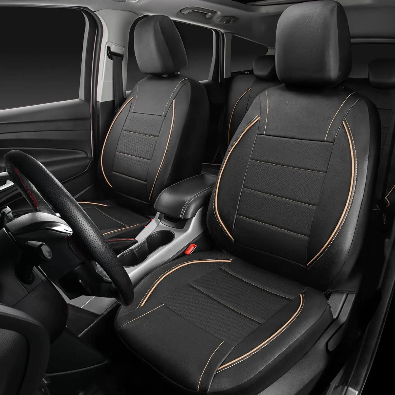 4/9 Piece Comfortable PU Leather Car Seat Covers for Summer Breathability, Easy Installation and Cleaning, Universal Vehicle Seat Protector for All Seasons, Car Accessories