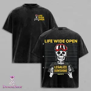 Skeleton Mugshot Tee Vintage Washed Graphic T-Shirt Skull Biker Streetwear Grunge Oversized Tee