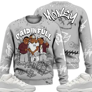 11 Grand Finale Sweatshirt, Grand Finale 11s Outfist Shirt, Money Paid In Full Outfits Streetwear Unisex Sneaker Matching Sweatshirt Clothes Fabric