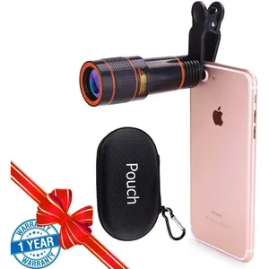 Cell Phone Camera Lens, SEVENKA 12X Telephoto Universal Clip On hd Lens Compatible with iPhone 12/11 Pro Max X XS Max XR/8/7/6/6s, Samsung, Android and Smartphone with Travel Case