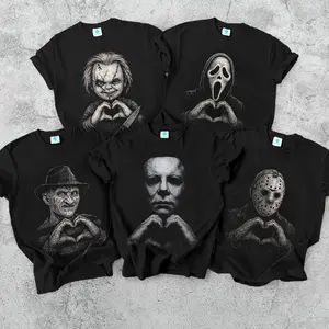 Michael Myers Heart Shirt, Horror Movie Tee, Slashers T-Shirt, Retro Graphic, Casual Breathable Unisex T-Shirt, Fashion Streetwear