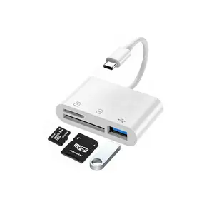 USB-C Multi-Card Data Interface – 3-Port High-Speed Adapter