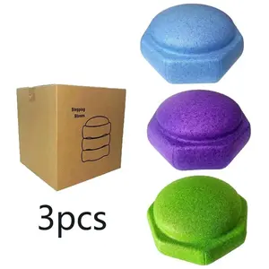 Children's balance disorder training stepping stones, indoor and outdoor sensory game equipment, helps develop coordination and stability, with anti-slip textured surface and rubber edges