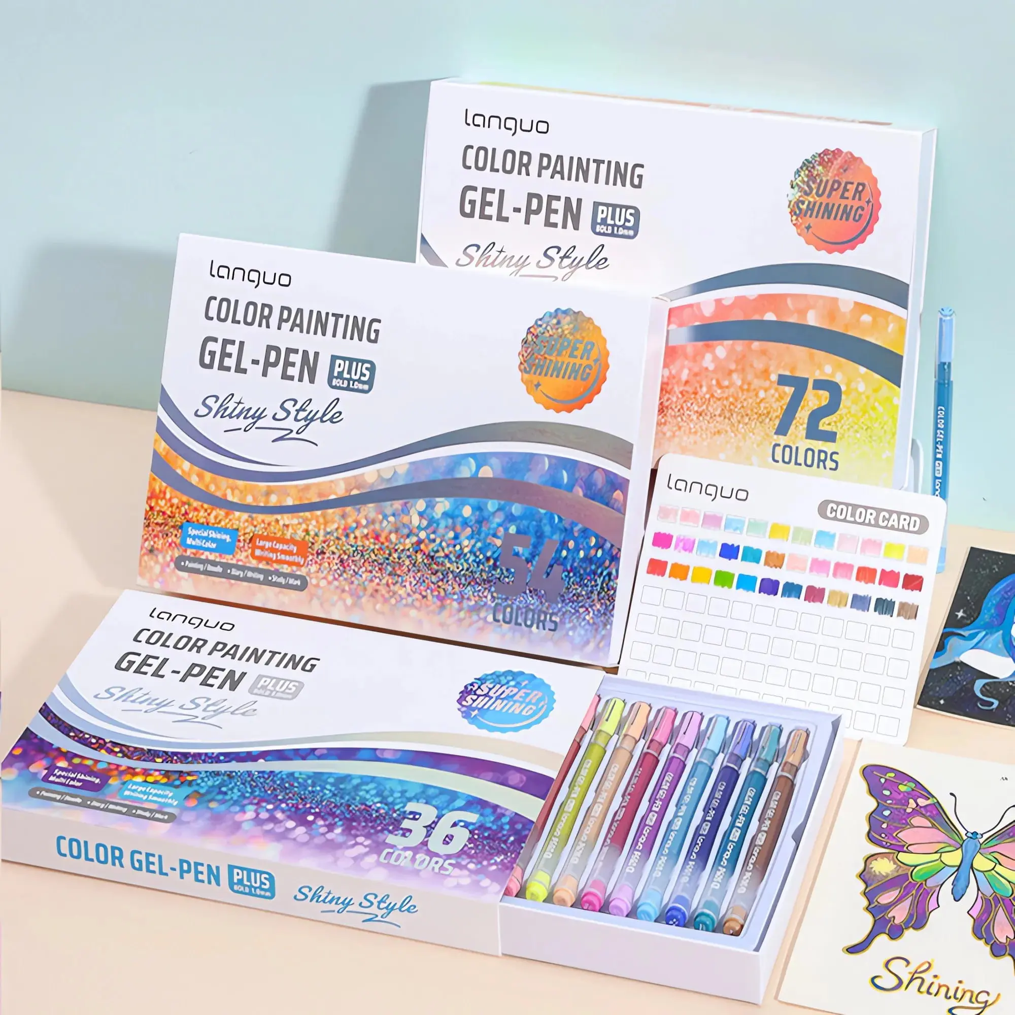 3D Glitter Acrylic Gel Pen Set, 1.0mm Acrylic Gel Pen, 36/54/72 Graffiti acrylic paint markers Set, Can Take Notes, Mark, Greeting Cards, Fill in Colors, Outline, Acrylic Markers for coloring, diamond art supplies ID:1732075292593001267