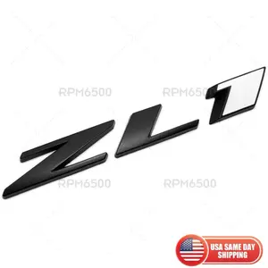 Chevy Camaro ZL1 Rear Bumper Letter Logo Emblem Badge Sticker, 3M Adhesive Sport Black White