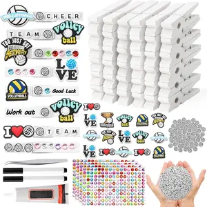 100 Set Volleyball Spirit Clips Cheer Pins Clothes Pins Wooden Spirit Clips with Mini Volleyball Decor for Volleyball Team Gifts Cheerleading Backpacks Photo Cheer Gift Stuff Bulk(Volleyball)