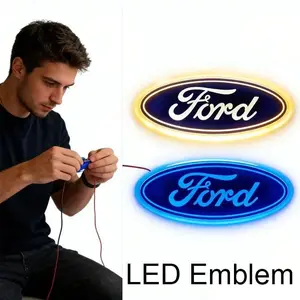 LED Car Front Rear Logo Emblem Light For Ford Explorer F150 F250 Focus Mondeo Badge Decals Auto Styling Decoration