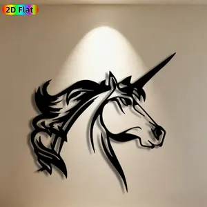 1pc Unicorn Metal Wall Art, Mythical Unicorn Statue Mural, Ideal Gift for New Year, Easter, Mythical Creature Enthusiasts, Rust-Resistant Metal Wall Decor Wall Sculptures, Perfect for Bedroom Wall & Garden Fence, Fantasy Decor Enthusiasts
