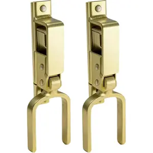 Rustproof Steel Instant Lock Door Latch with Automatic Spring Lock, Single Hand, Farm, Ranch, Backyard Gate Use