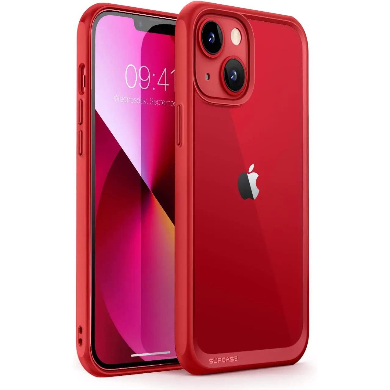 SUPCASE Unicorn Beetle Style Series Case for Iphone 13 (2021 Release) 6.1 Inch, Premium Hybrid Protective Clear Case (Red) SUPCASE