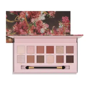 K'APEINE Warm Brown Eyeshadow Palette, 12 Colors Blush Eyeshadow Pink Red Eye Shades Matte Shimmer Eye Shadow High-Pigmented Palette for Women Daily, Party, Music Festival, Shimmer Highly Pigmented