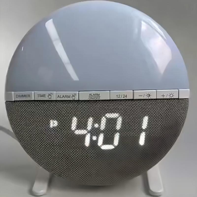 Sunrise Alarm Clock Wake-Up Light with 7-Color Night Lights, Digital Sleep Aid Clock for Heavy Sleepers, Bedroom Decor & Gift for Teens & Adults mirror Projection Rotatable resin sunset