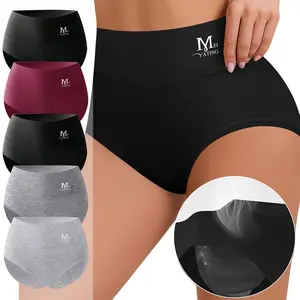 Morelect 5/8/10 Pack Cotton High Waisted Underwear,Tummy Control Classic Briefs,Solid Color Seamfree Panties, Buttery Soft for All Day Undies,mothersdaygift.