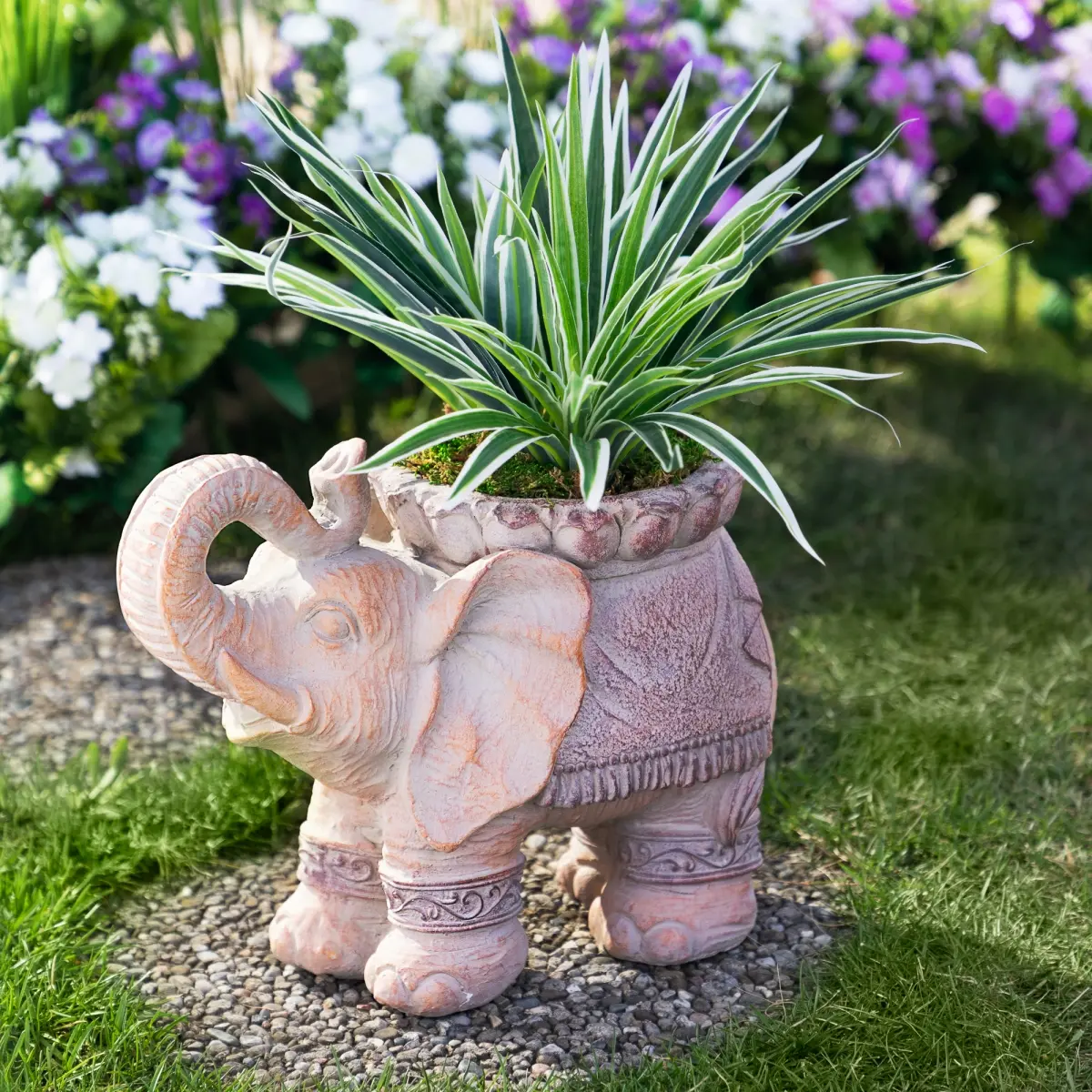Northlight 35745123 13.75 in. Elephant Outdoor Garden Planter