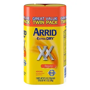Arrid XX Extra Dry Antiperspirant Deodorant, Regular, Twin Pack (two 6oz. cans) Packaging May Vary