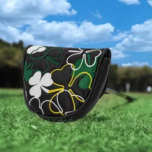 Golf Putter Cover, Floral Prints Four Leaf Clover Style, Durable Materials, Easy to Use, Suitable for Outdoor Enthusiasts, Golf Accessories