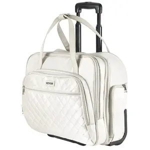 fathersdaygift VEVOR Rolling Laptop Bag, Fits Up to 15.6 Inch Laptop, Wheeled Briefcase, Roller Computer Tote Bag with 2 Fixed Wheels Telescoping Handle, Laptop Case for Work Travel Business Office, Women Men