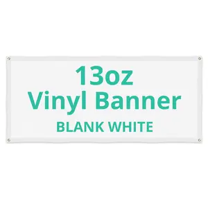 Blank Banner, Vinyl Banner, PVC Flex, 13 oz, Hemmed Edges with Grommets, Single Sided Print