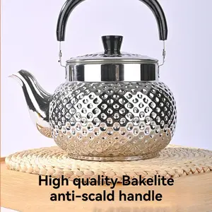 1pc Stainless steel kettle for boiling tea in a circular stove, household teapot, Kitchenware, gas stove, induction cooker, universal large capacity water kettle